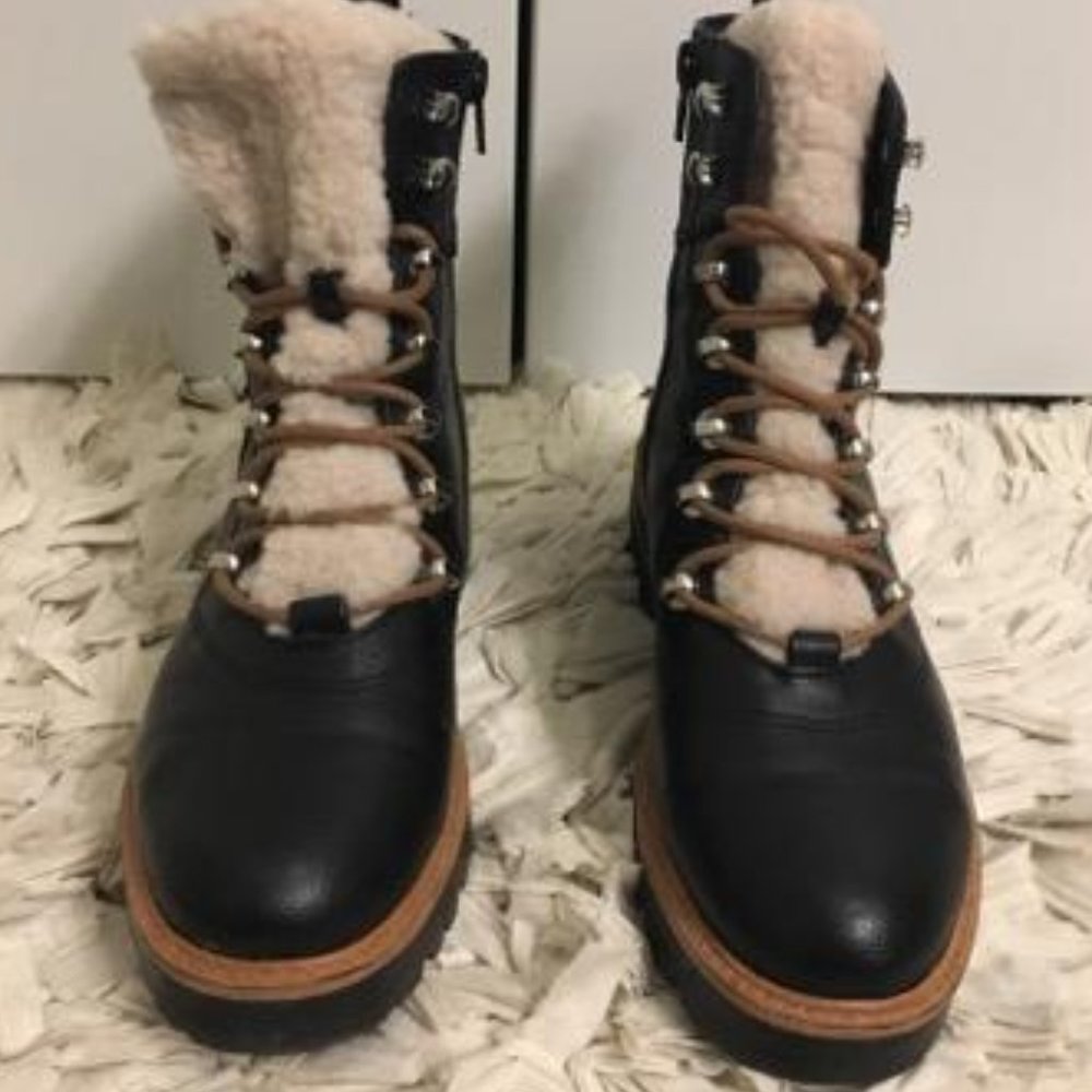 Nine West combat boot with faux shearling tongue - Picture 2 of 4